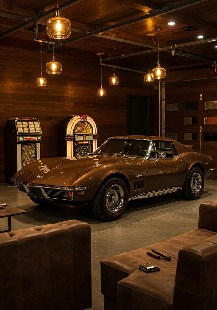 Classic car safely resting in preservation vault